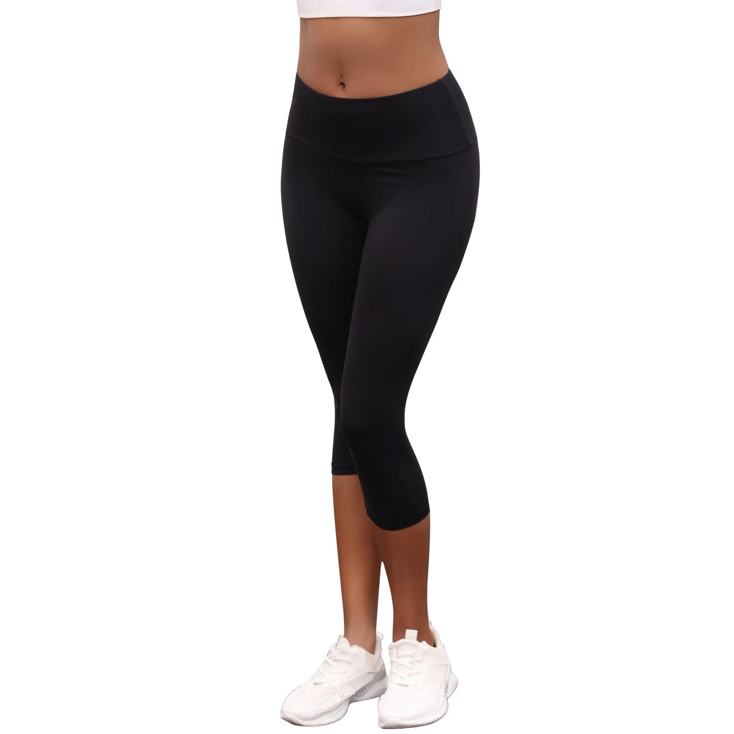 Caprihose mit hoher Taille für Damen, superweich, nicht durchsichtig, für Workout, Yoga, Push-Up, Fitnessstudio, Fitness, Laufen, sportliche Leggings