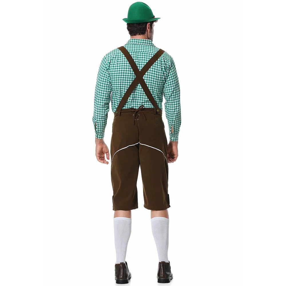 Herren Oktoberfest Kostüm Deutsches Oktoberfest Kneipen Barkeeper Outfit Biermann Kostüme Lederhosen Bayerisches Oktoberfest