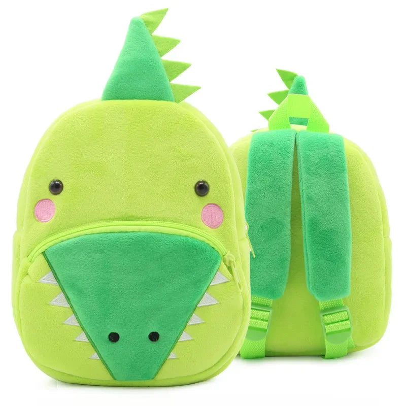 Cartoon Animal Kids Backpack Double Shoulder Plush Nursery Children Bag Customizable Printing Breathable Lightweight