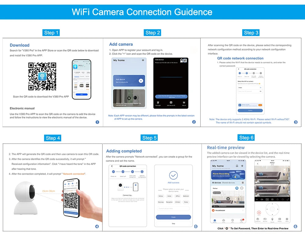 V380 Pro WiFi-IP-Kamera für den Außenbereich, 12 MP, 6K, dreifache Linsen, dreifache Bildschirme, Sicherheitsvideomonitor, Nachtsicht, wasserdichte CCTV-Kameras