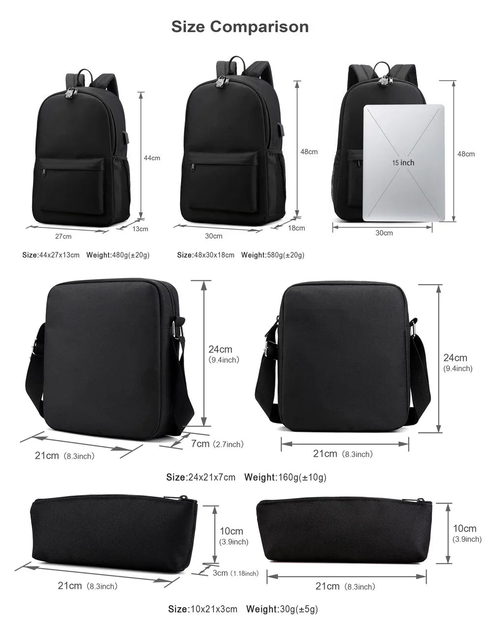 How to Train Your Dragon 3Pcs USB Anti-theft Lock Boy Girl Kids Back To School Book Bags Travel Backpack Shoulder Bag Pen Bags