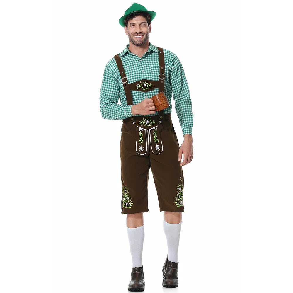 Herren Oktoberfest Kostüm Deutsches Oktoberfest Kneipen Barkeeper Outfit Biermann Kostüme Lederhosen Bayerisches Oktoberfest
