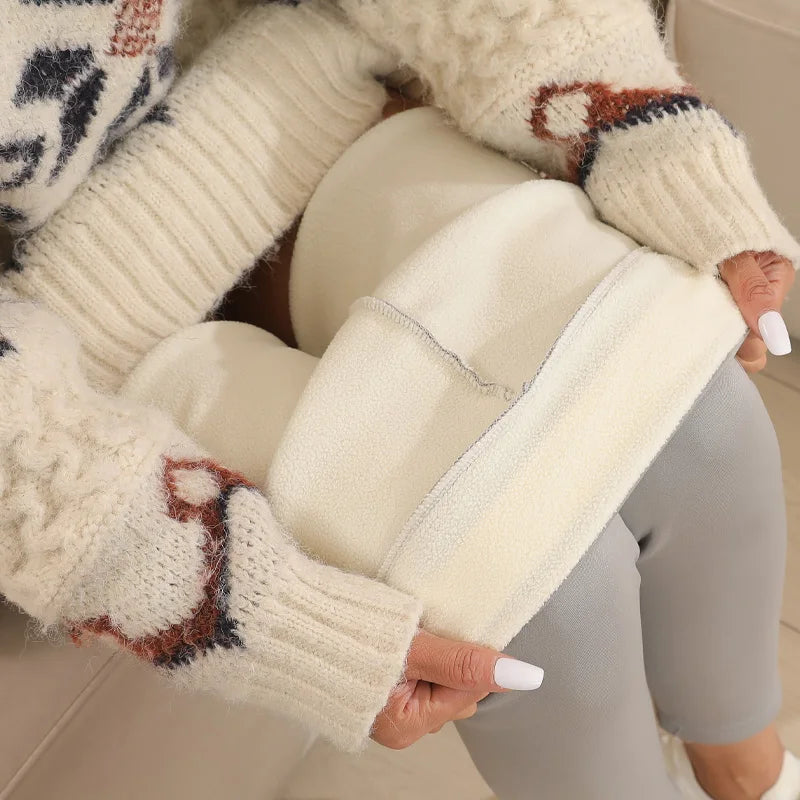 Ultradicke Leggings aus künstlichem Samt aus Lammkaschmir, dicke Winterhose mit hoher Taille und warmer Hose