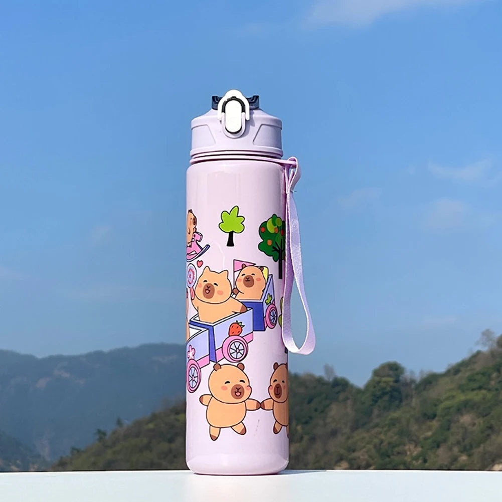 3in1 School Backpack Set Nylon Cute Bookbag Going Out Cartoon Laptop Travel Bag Breathable Back Large Capacity Cute Capybara Bag