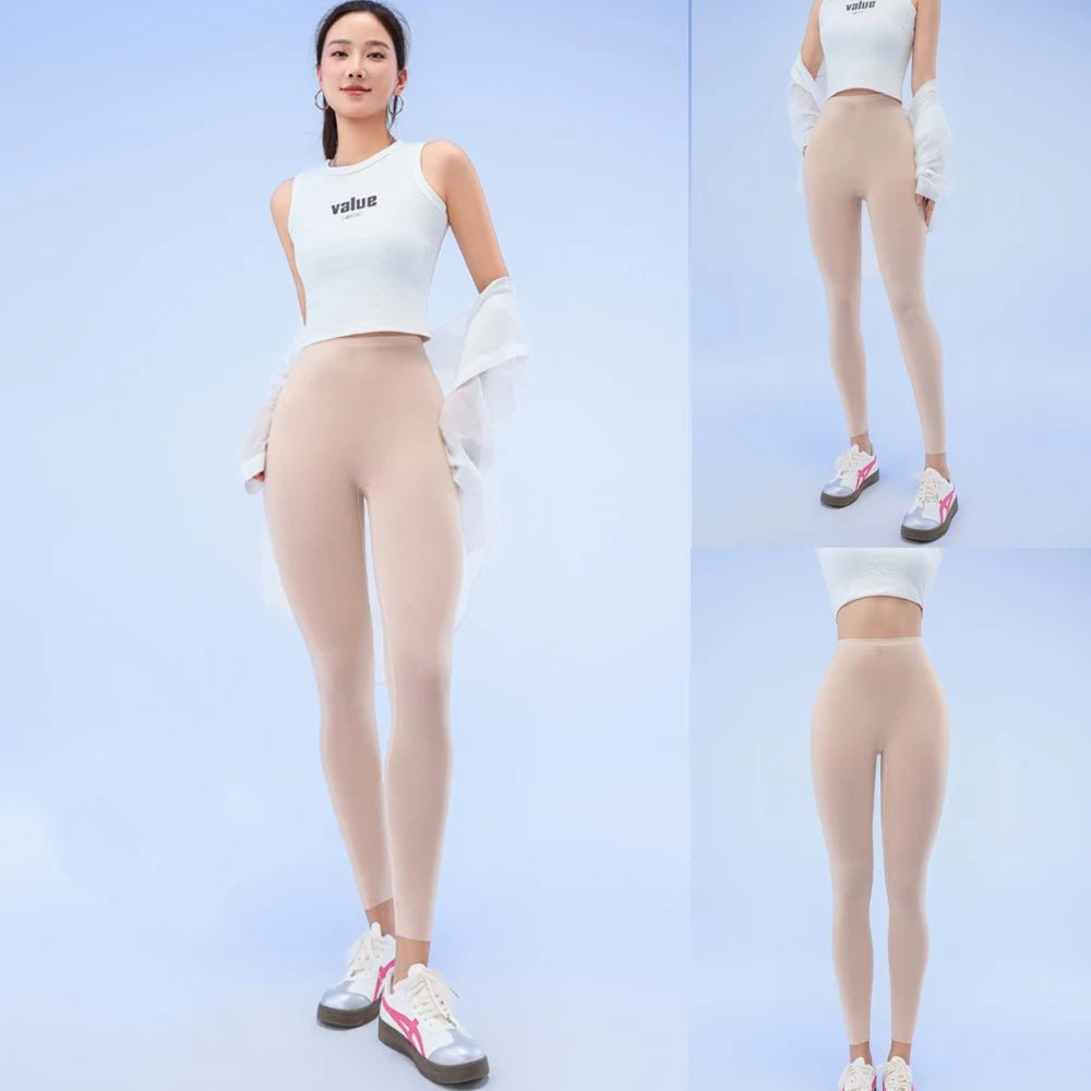 BIVIGAOS Summer Ultra - Thin Skin Sunscreen Leggings Women High Elastic Transparent Facial Mask Underwear Tight Sexy Sport Legging - TRENSET