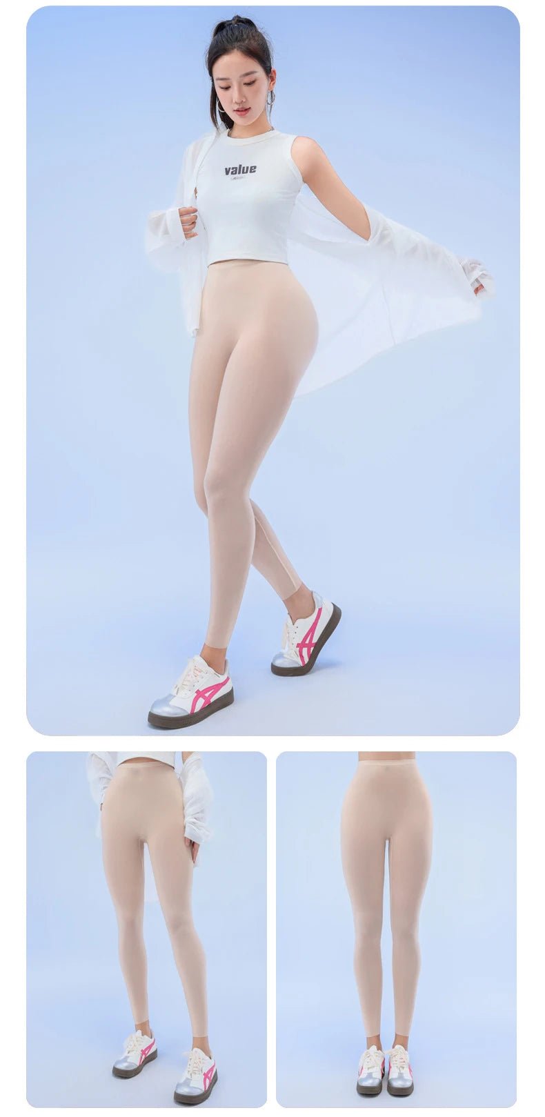 BIVIGAOS Summer Ultra - Thin Skin Sunscreen Leggings Women High Elastic Transparent Facial Mask Underwear Tight Sexy Sport Legging - TRENSET