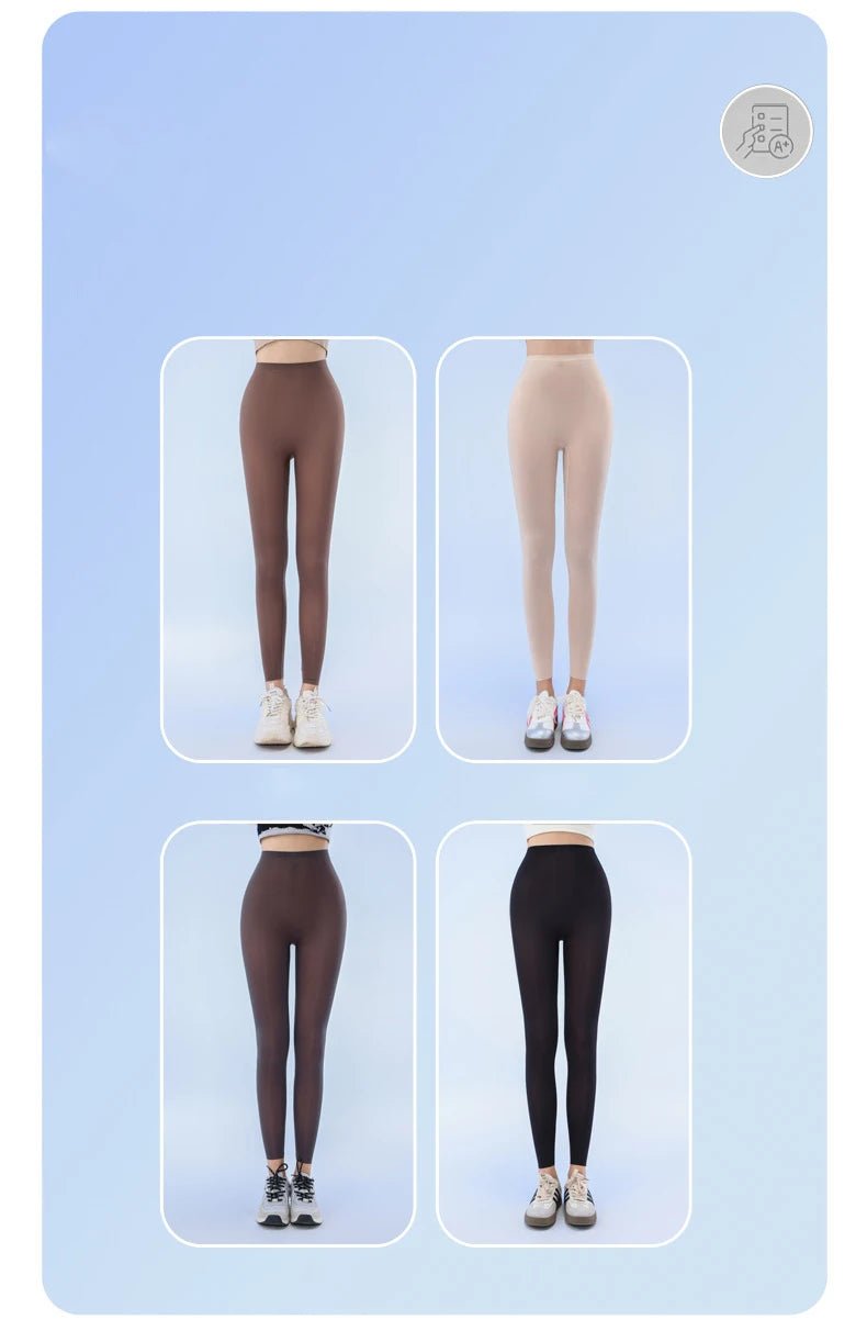 BIVIGAOS Summer Ultra - Thin Skin Sunscreen Leggings Women High Elastic Transparent Facial Mask Underwear Tight Sexy Sport Legging - TRENSET