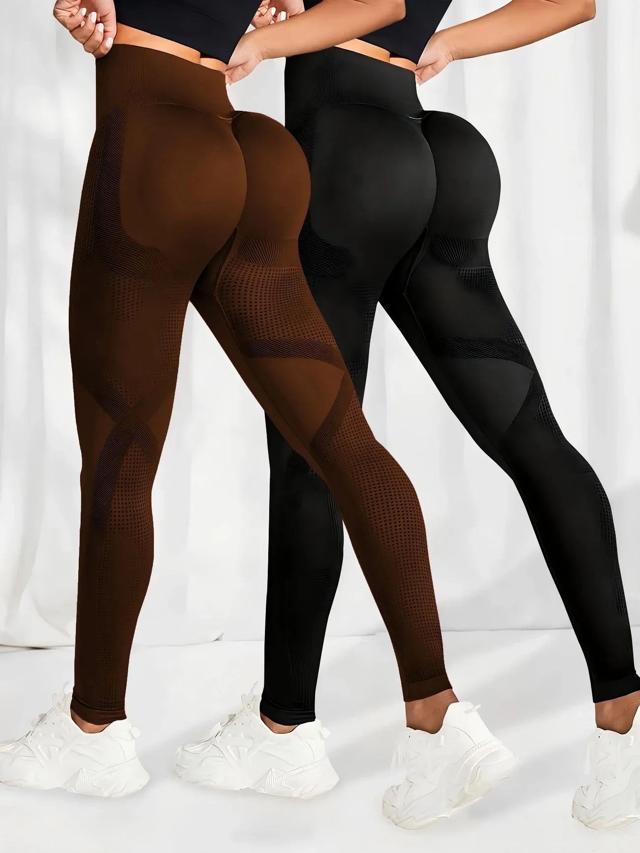 Breathable High - Waisted Yoga Leggings For Women Solid Color Tummy Control Sportswear Comfortable Fitness Gym Tights Activewear - TRENSET