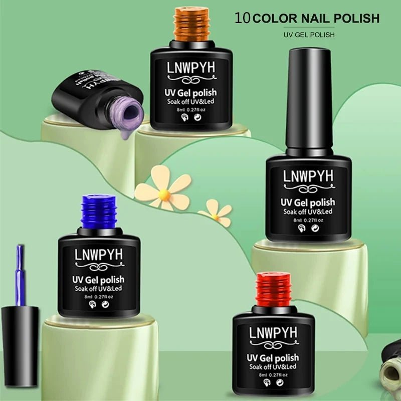 Gel Nail Polish Kit With UV Nail Lamp Electric Nail Drill Machine Soak OFF Gel Nail Kit Base&Top Coat Gel Polish Nail Tool Set - TRENSET