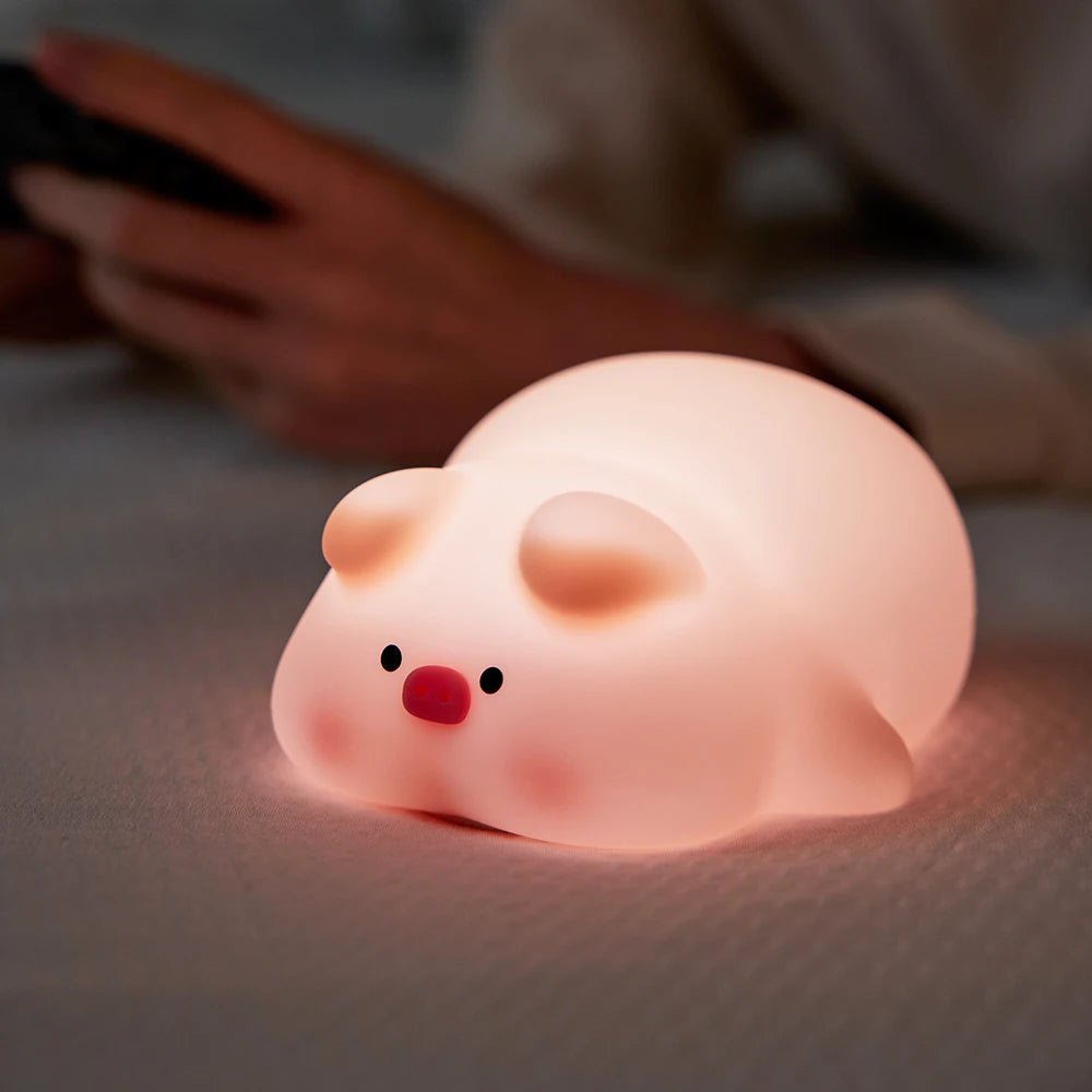Kawaii Lion Night Light Rechargeable 3 Level Dimmable Silicone Sleeping Light Bedside Lamp Nursery Nightlights For Bedroom - TRENSET