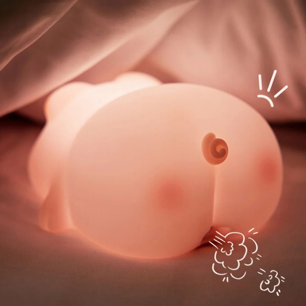 Kawaii Lion Night Light Rechargeable 3 Level Dimmable Silicone Sleeping Light Bedside Lamp Nursery Nightlights For Bedroom - TRENSET