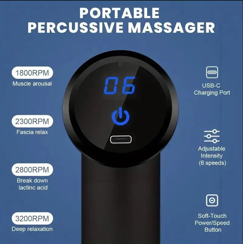 Mini Muscle Massage Gun Protable Body Massager Deep Handheld Percussion Massager For Body Back And Neck Leg - TRENSET