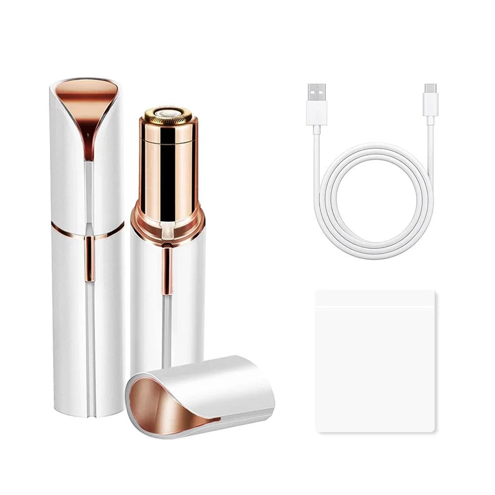 New Electric Facial Hair Removal Epilator Eyebrow Lipstick Shape Painless Facial Sensitive Areas Bikini Depilator Shaver Trimmer - TRENSET
