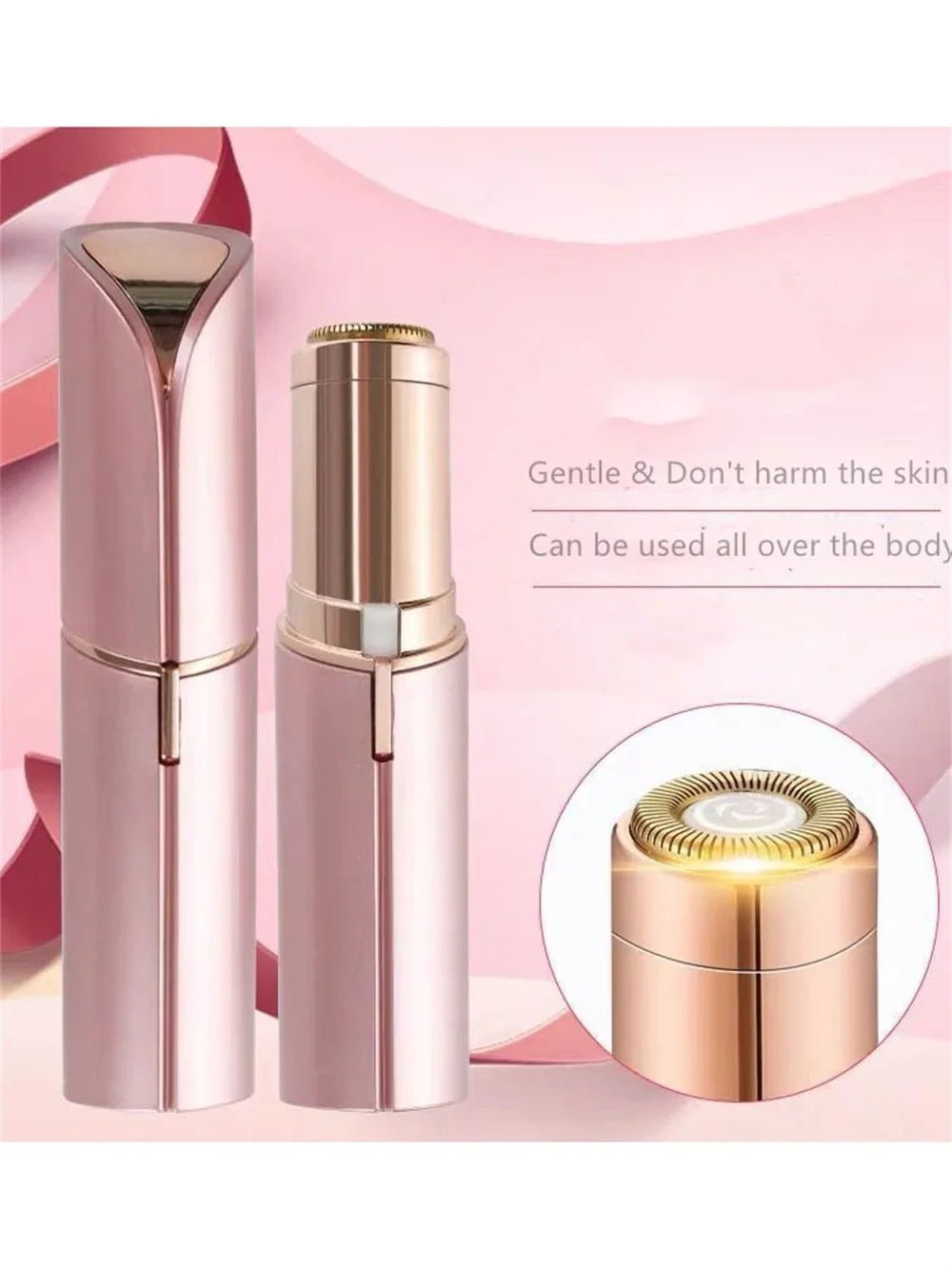 New Electric Facial Hair Removal Epilator Eyebrow Lipstick Shape Painless Facial Sensitive Areas Bikini Depilator Shaver Trimmer - TRENSET