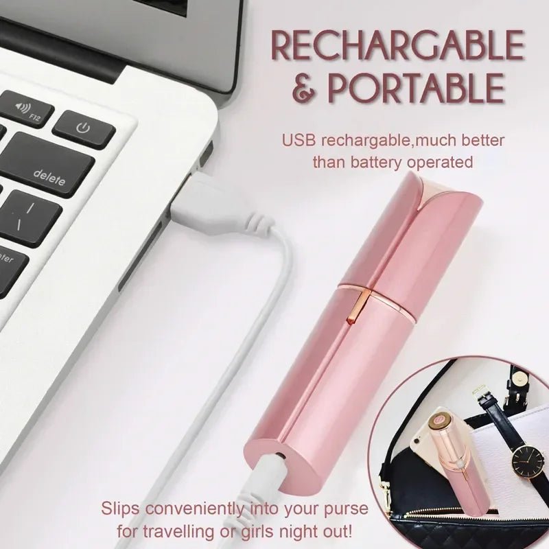 New Electric Facial Hair Removal Epilator Eyebrow Lipstick Shape Painless Facial Sensitive Areas Bikini Depilator Shaver Trimmer - TRENSET