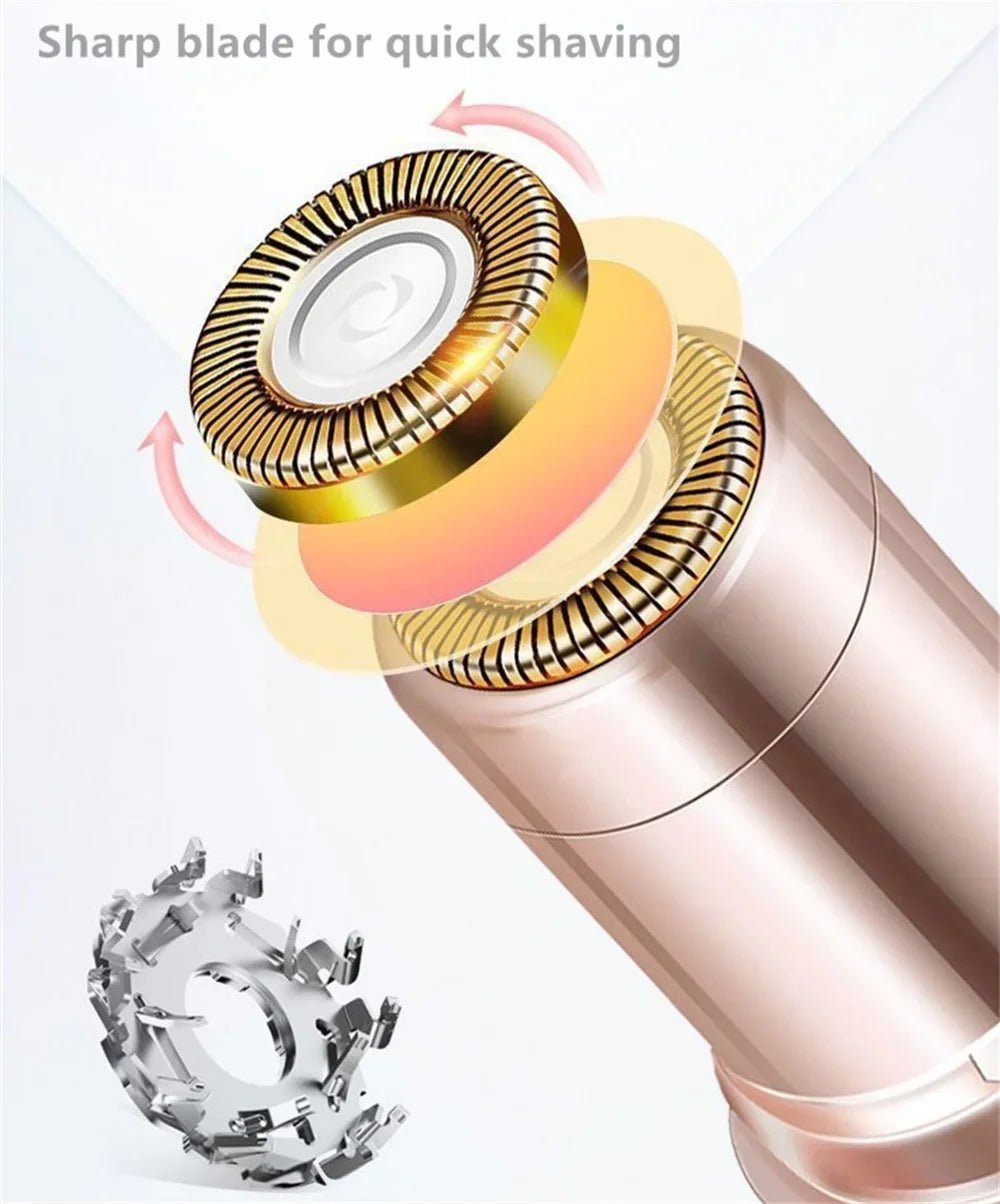 New Electric Facial Hair Removal Epilator Eyebrow Lipstick Shape Painless Facial Sensitive Areas Bikini Depilator Shaver Trimmer - TRENSET