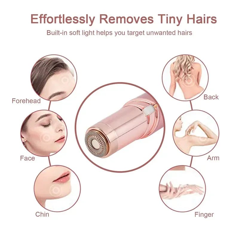 New Electric Facial Hair Removal Epilator Eyebrow Lipstick Shape Painless Facial Sensitive Areas Bikini Depilator Shaver Trimmer - TRENSET