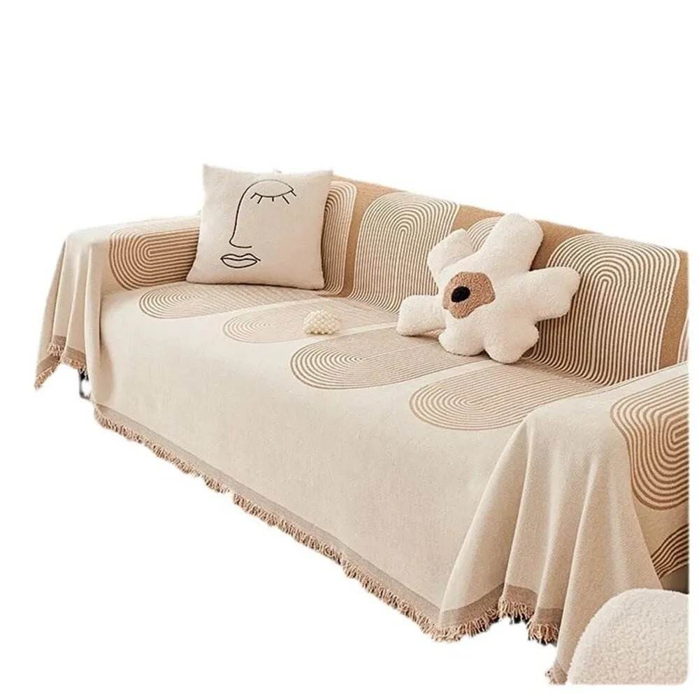 Nordic Tassel Throw Blanket Four Season Sofa Cover Dust Anti-cat Scratch Protection Cover Sofa Blanket Carpet Travel Rug Tassels - TRENSET