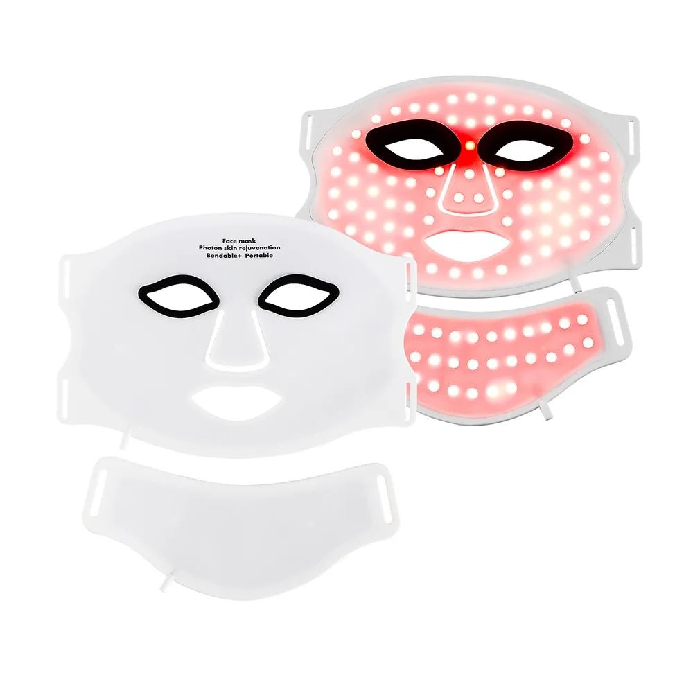 Silicone LED Mask Face With Neck 7 Colors LED Photon Red Light Infrared Therapy Flexible Facial Mask Repair Skin Wireless Use - TRENSET