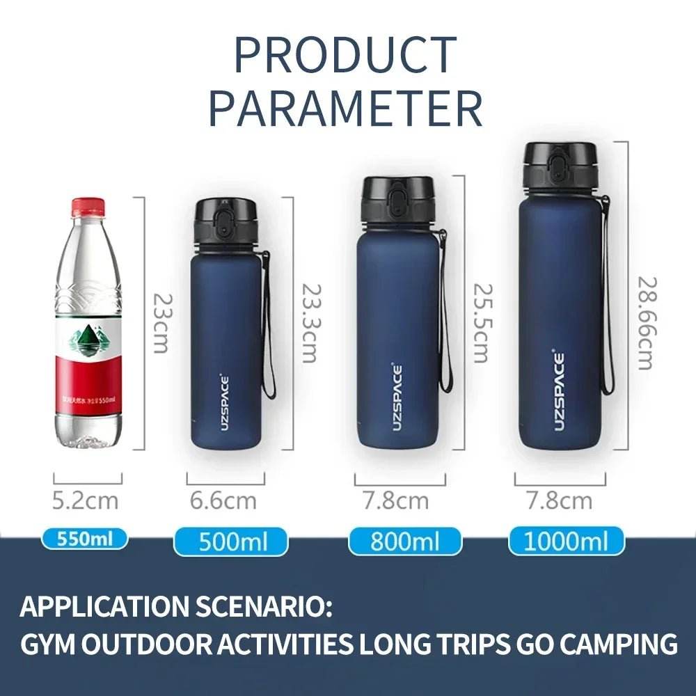 Sports Water Bottle Shaker Outdoor Travel Portable Leakproof Plastic Drink Bottle - TRENSET