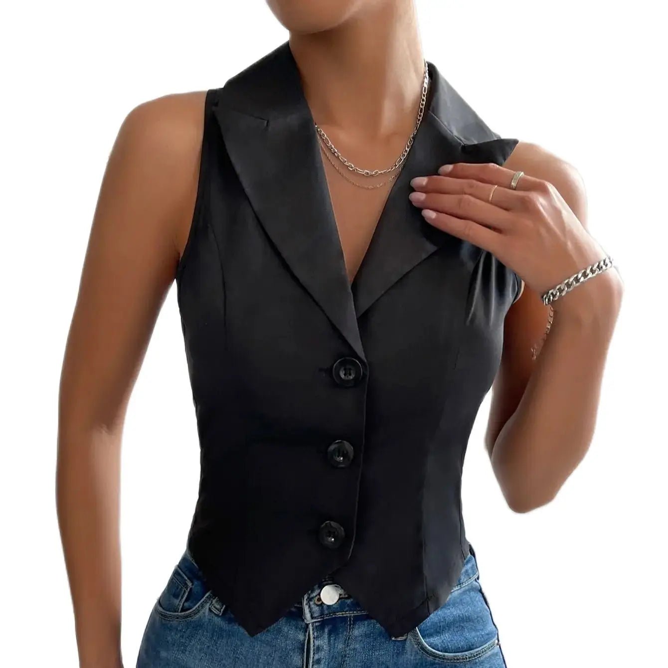 2024 spring new women's fashion Europe and the United States style casual slim vest vest vest - TRENSET