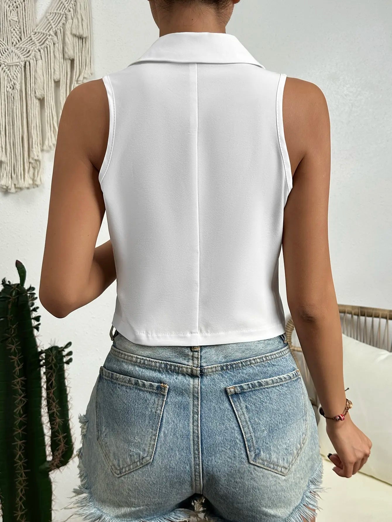 2024 spring new women's fashion Europe and the United States style casual slim vest vest vest - TRENSET