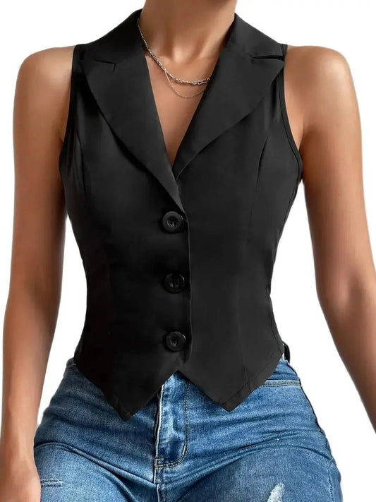 2024 spring new women's fashion Europe and the United States style casual slim vest vest vest - TRENSET