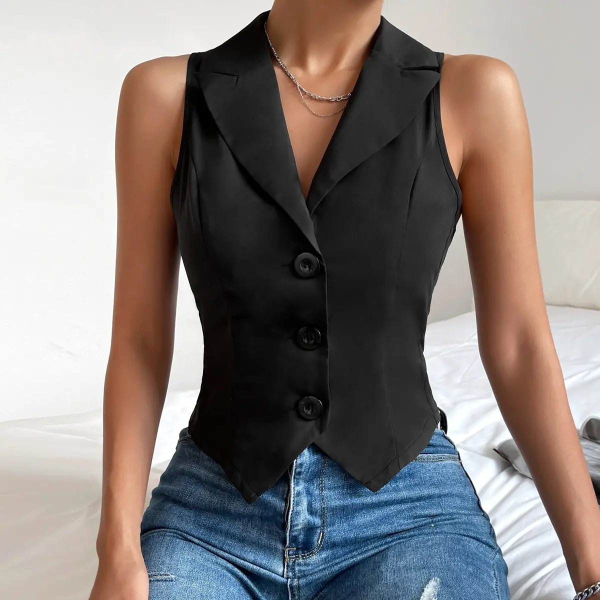 2024 spring new women's fashion Europe and the United States style casual slim vest vest vest - TRENSET