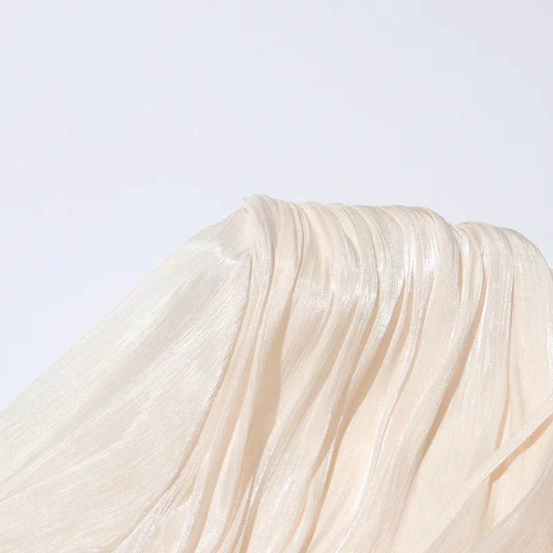2025 Elegant Shiny Lace Up Women's Backless Ruffles Dress Chic Solid Lantern Sleeve A - line Mini Dresses New Lady Street Vestidos Fashion nova - TRENSET