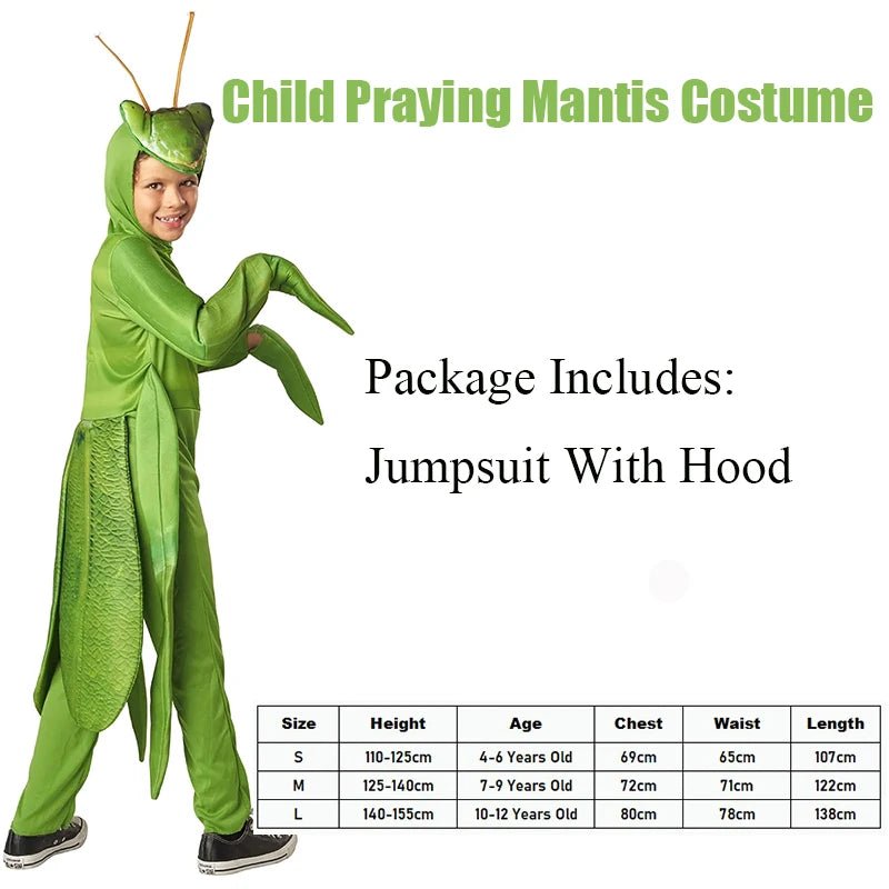 2025 New Arrival Halloween Green Grasshopper Insect Book Week Outfit Dress Up Child Praying Mantis Costume - TRENSET