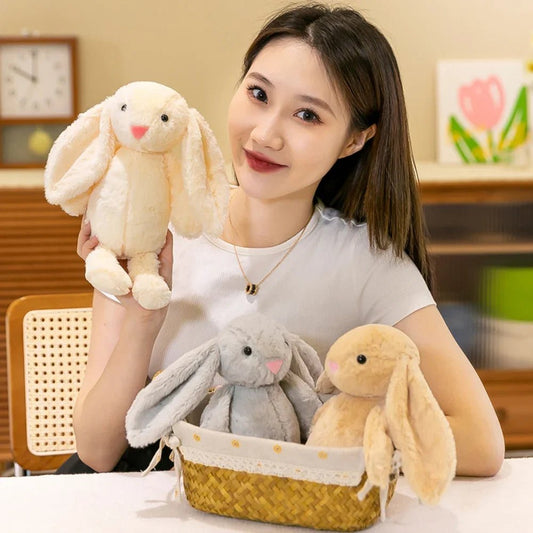 25cm Long Ear Soft Stuffed Bunny Doll Cute Rabbit Plush Toy Sleeping Toy Girls Kids Baby Plush Birthday Gifts - TRENSET