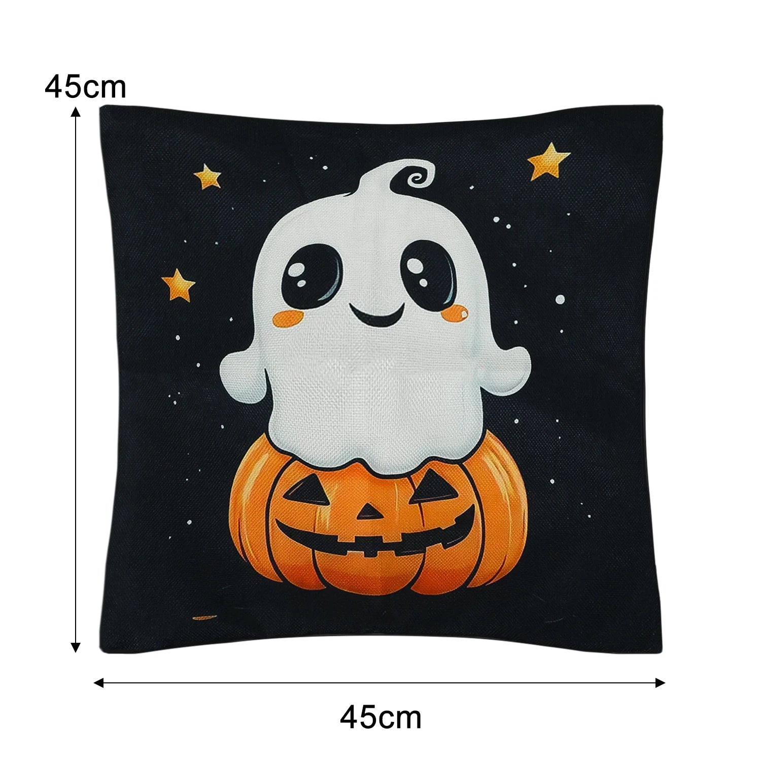 45x45cm Halloween Ghost Pumpkin Pillowcase Printed Linen Blend Throw Pillowcover Decorative Sofa Cushion Pillowslip Home Decor - TRENSET