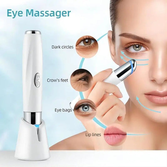 5 In 1 Eye Beauty Device Facial Massager Led Red Light Therapy Wand for Relax Eye Dark Circles Eye Bags Puffiness Skincare Tool - TRENSET