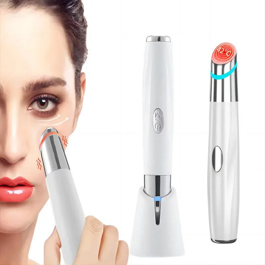 5 In 1 Eye Beauty Device Facial Massager Led Red Light Therapy Wand for Relax Eye Dark Circles Eye Bags Puffiness Skincare Tool - TRENSET