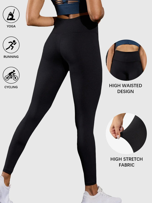 5 Pack Women's Super Soft High Waisted Tummy Control No See Through Workout Yoga Running Athletic Push Up Gym Fitness Leggings - TRENSET