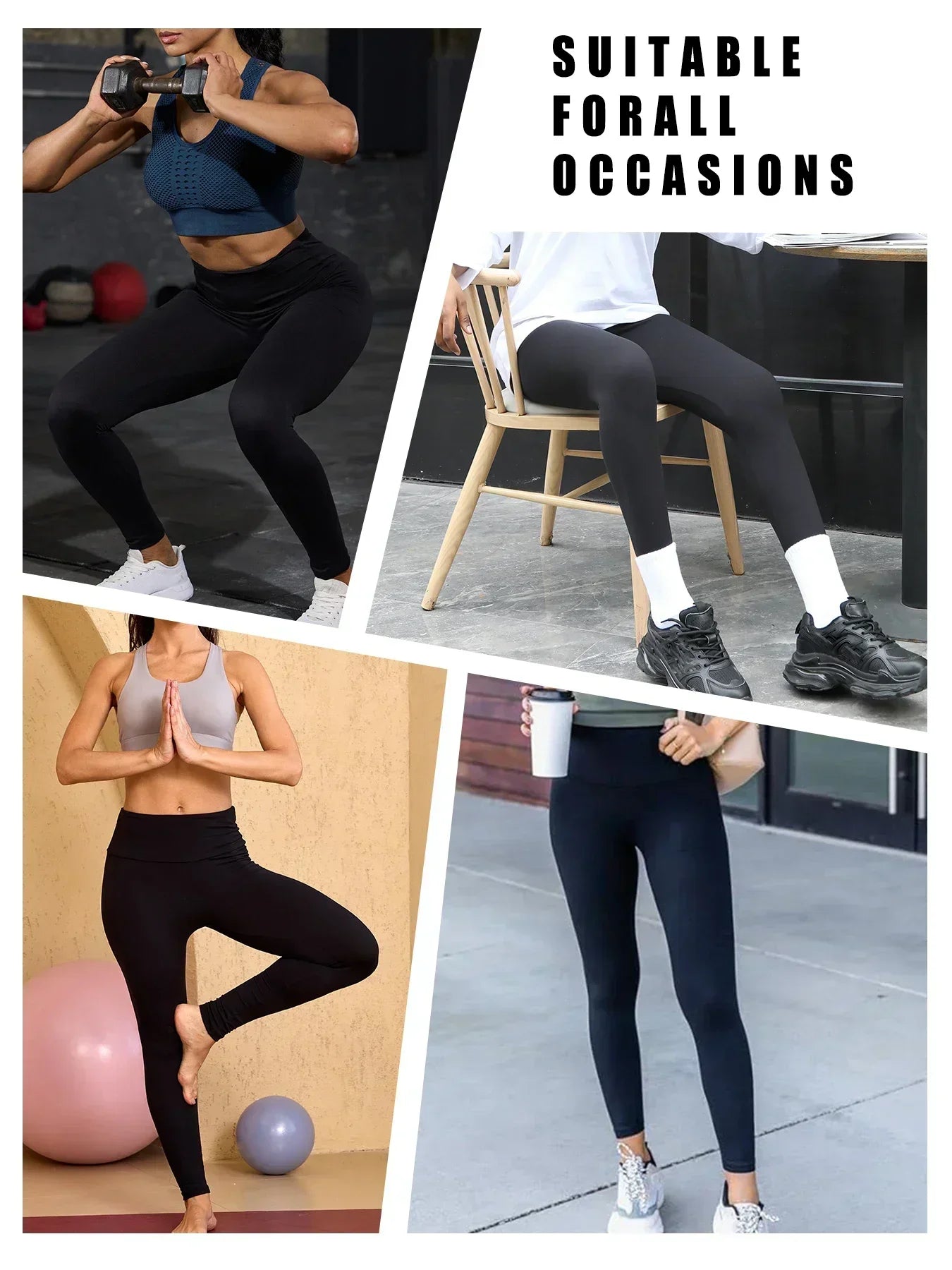 5 Pack Women's Super Soft High Waisted Tummy Control No See Through Workout Yoga Running Athletic Push Up Gym Fitness Leggings - TRENSET