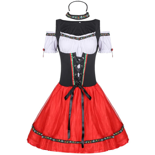Klassisches bayerisches Oktoberfest-Kostüm, Karneval, Bierfest, Taverne, Clubs, Dirne, Cosplay, Partykleid, Halloween
