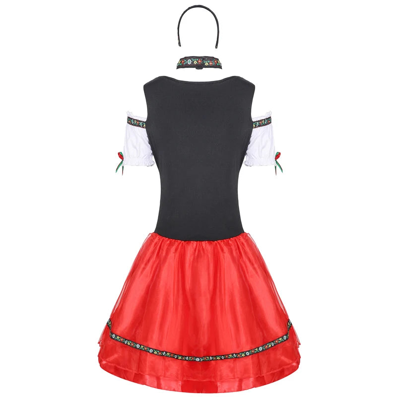 Klassisches bayerisches Oktoberfest-Kostüm, Karneval, Bierfest, Taverne, Clubs, Dirne, Cosplay, Partykleid, Halloween