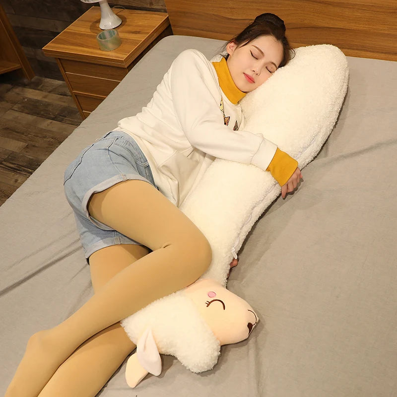 75-130 cm Schönes Alpaka-Plüschtier, weich gefüllt, süßes Schaf, Lama, Tierpuppen, Schlafkissen, Kissen, Heimbett, Dekor, Geschenk