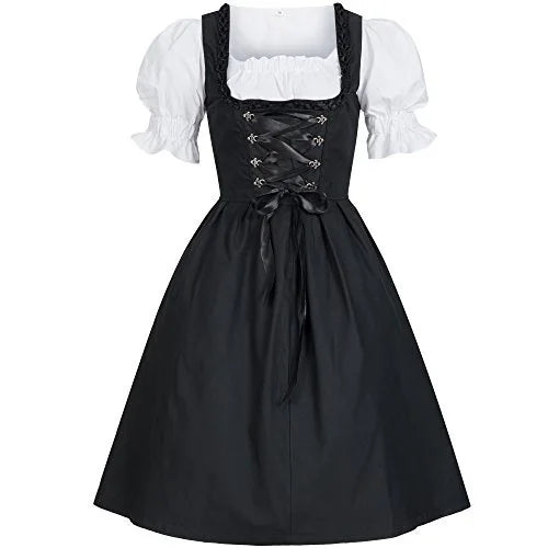 Deutsches Damen-Biermädchen-Dirndl, bayerisches Oktoberfestkleid mit Schürze, Kostüme, Party, Halloween, Kostüm, Übergröße S-5XL