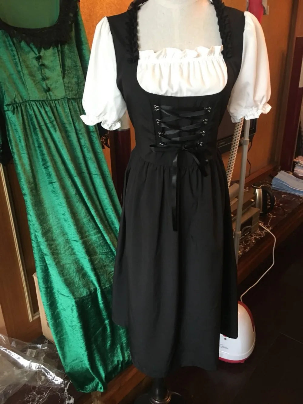 Deutsches Damen-Biermädchen-Dirndl, bayerisches Oktoberfestkleid mit Schürze, Kostüme, Party, Halloween, Kostüm, Übergröße S-5XL