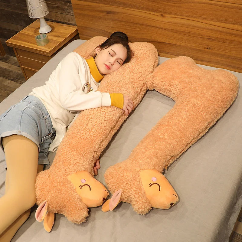 75-130 cm Schönes Alpaka-Plüschtier, weich gefüllt, süßes Schaf, Lama, Tierpuppen, Schlafkissen, Kissen, Heimbett, Dekor, Geschenk