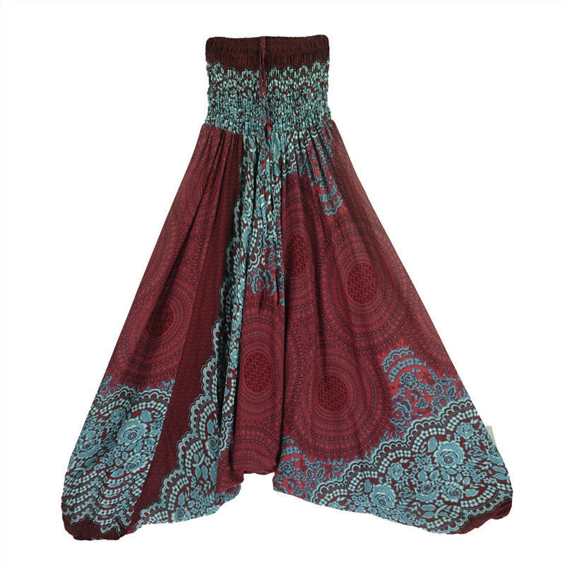 Bohemian Hosen Frauen Pantalones Mujer Hippie Hohe Taille Rayon Harem Baggy Boho Yoga Strand Tragen Gießen Femme Calca Feminina Gedruckt