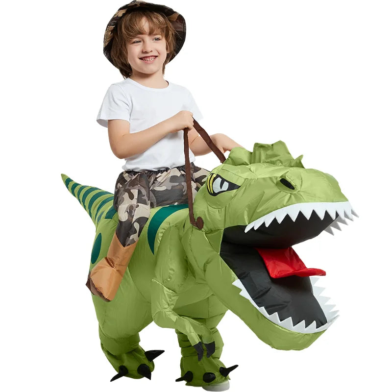 Tier Cartoon Reiten T-Rex Aufblasbares Kostüm Kindergarten Kinder Dinosaurier Rollenspiel Erwachsene Kinder Jagdspiel Geburtstagsgeschenk