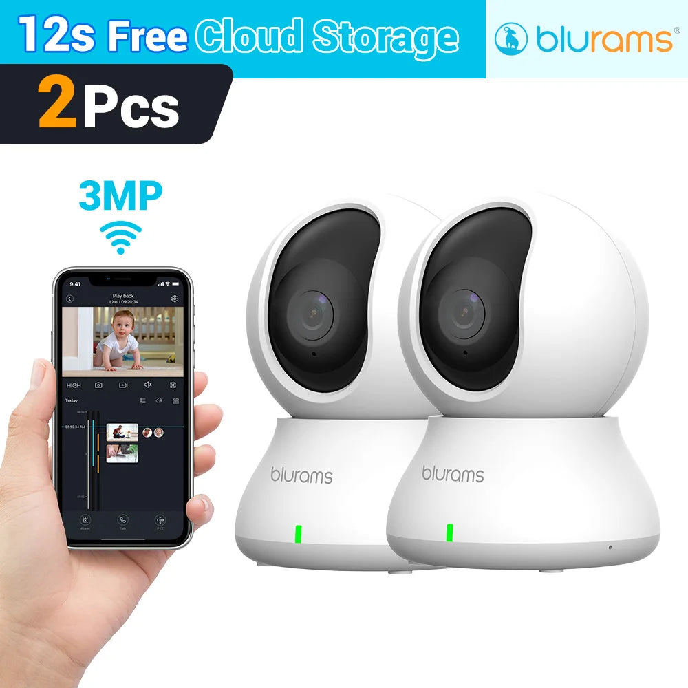 Blurams Babyphone-Kamera, 2K HD-Sicherheitskamera für Zuhause mit Bewegungserkennung und Zwei-Wege-Audio, einfache Einrichtung, klare Tag- und Nachtsicht