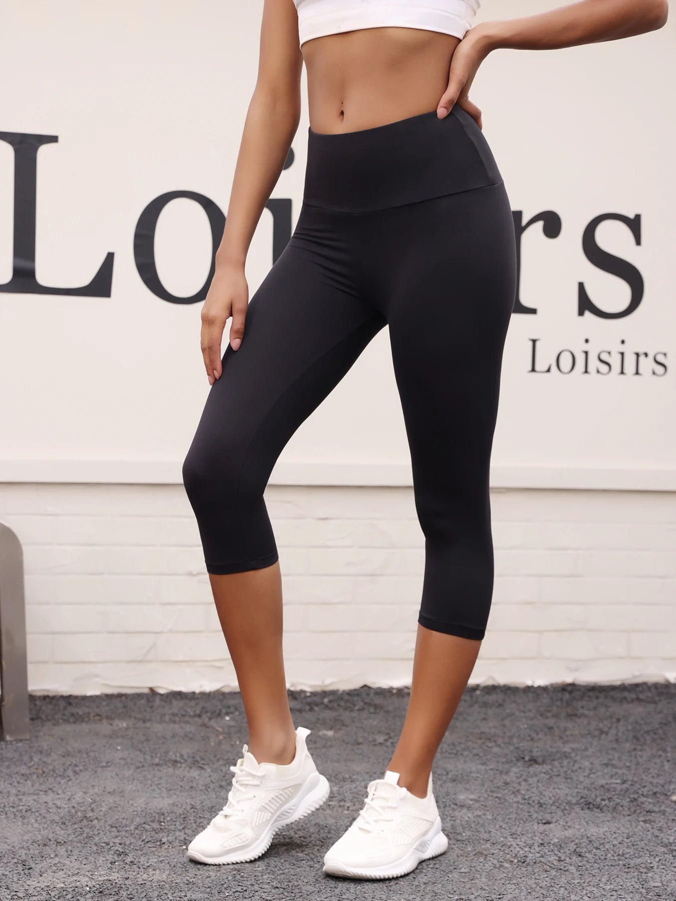 Caprihose mit hoher Taille für Damen, superweich, nicht durchsichtig, für Workout, Yoga, Push-Up, Fitnessstudio, Fitness, Laufen, sportliche Leggings