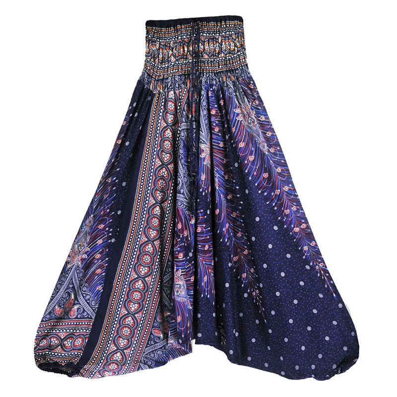 Bohemian Hosen Frauen Pantalones Mujer Hippie Hohe Taille Rayon Harem Baggy Boho Yoga Strand Tragen Gießen Femme Calca Feminina Gedruckt