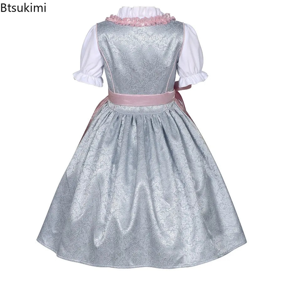 Neu 2025 Sommer Bayerische Oktoberfest Kostüme Dirndl Kleider Mädchen Spitze Kalte Schulter Kleid Bayerische Deutsche Bier Mädchen Kostüm