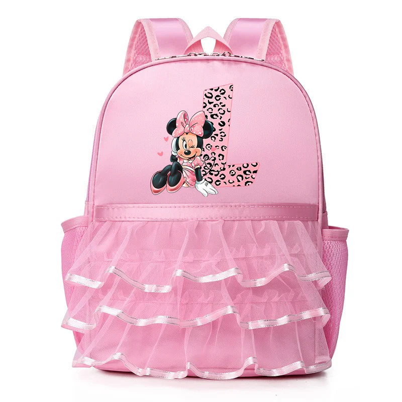 Minnie Mouse Children Kawaii Bag for Girl Dance Bag Kid Letter Pink Dancing Backpacks Girl Ballet Dance Bag Baby School Backpack