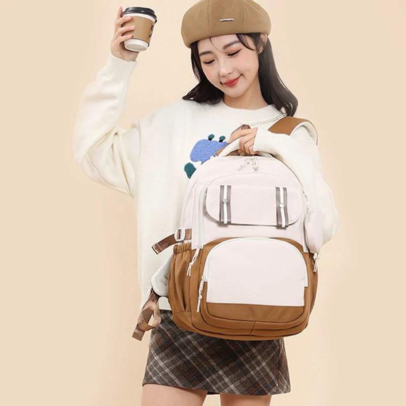 Cinnamoroll Backpack Boys Girls Bookbag Bag Teenager Children Knapsack Schoolbag Rucksack Mochila With Coin Purse